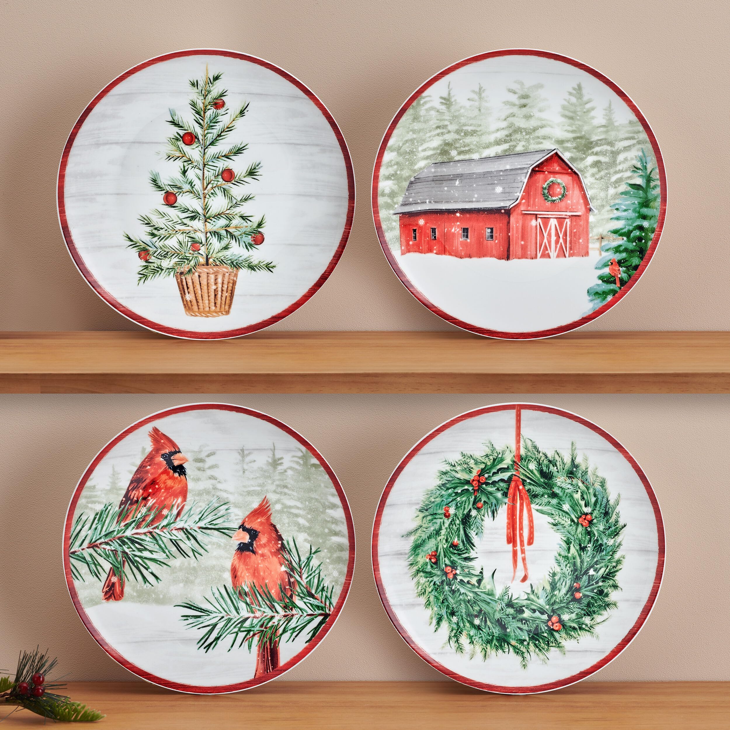 Amazon.com: Mikasa Holiday Countryside Christmas Bone China Salad